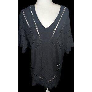 Vix Paula Hermanny Gothic Black Swim Cover With Cutout Accents